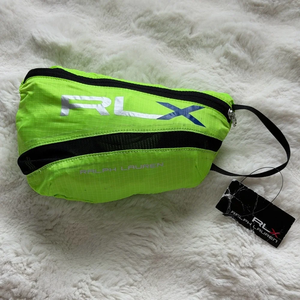 RLX Ralph Lauren Neon Green and Black Sport Packable Duffel Lightweight Bag